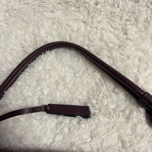 Vince Camuto pebble leather deep purple Hobo shoulder bag silver tone hardwares - Picture 12 of 15